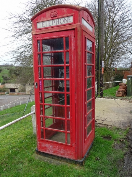 Red telephone box at Castle Bytham