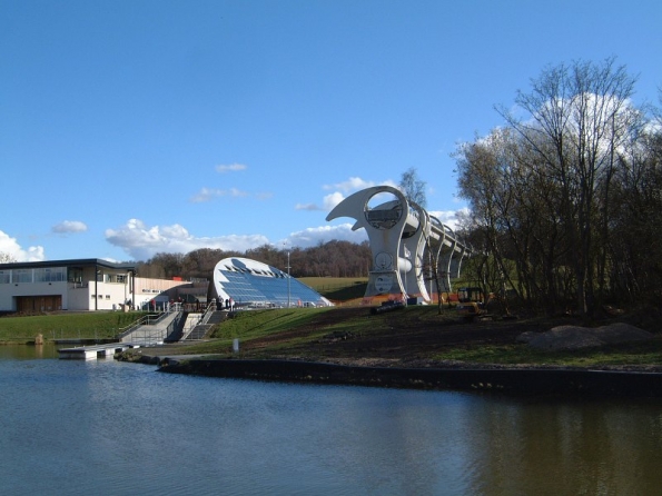 Falkirk Wheel from Forth and Clyde Canal