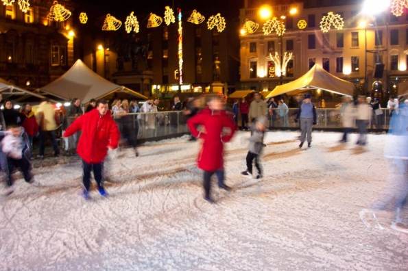 Ice skating on George Square